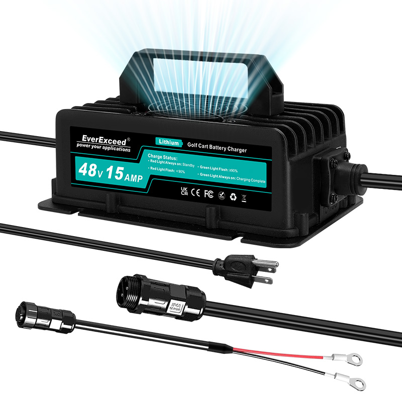 Зарядное устройство для литий-фосфатных аккумуляторов 48 В 15 А для гольф-каров - EverExceed