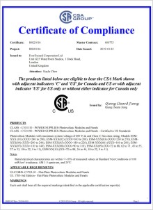 Сертификат UL на солнечную панель