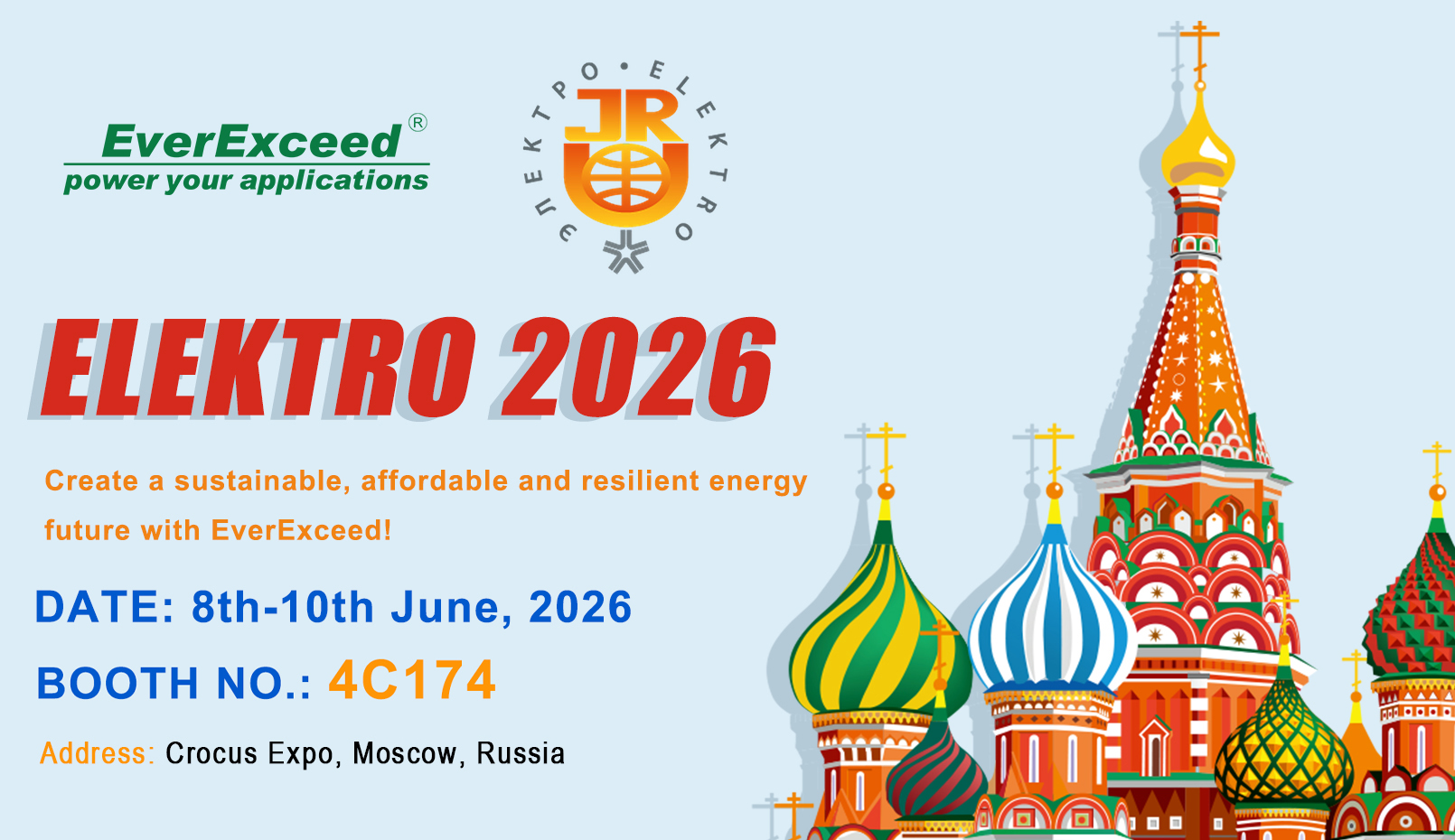 Познакомьтесь с EverExceed на выставке ELEKTRO 2026.